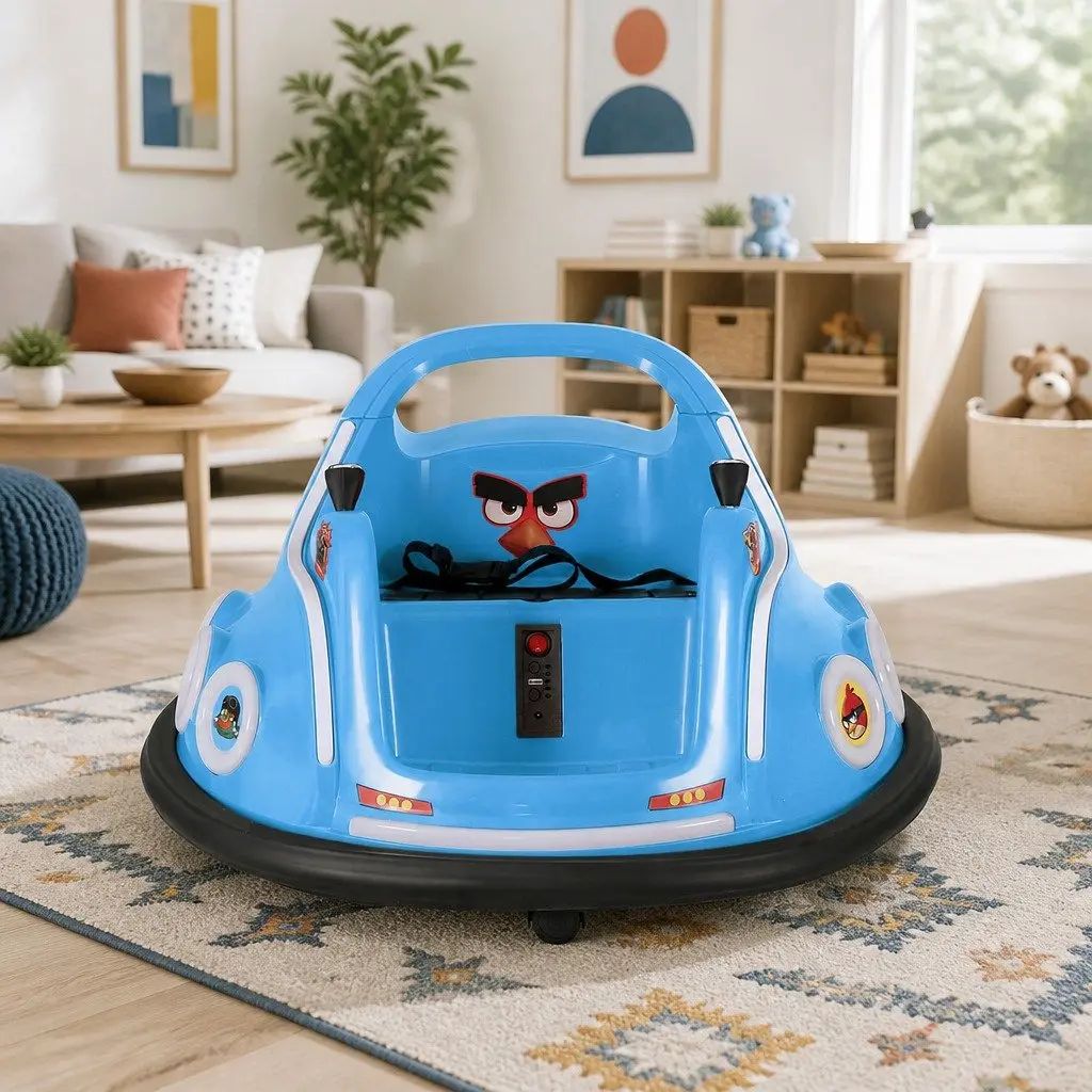 Ride On Bumper Car Electric Toy Joystick Control 73cm Blue
