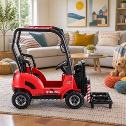 Red Kids Electric Ride On Forklift Loader Toy Car 12V Remote Control Horn