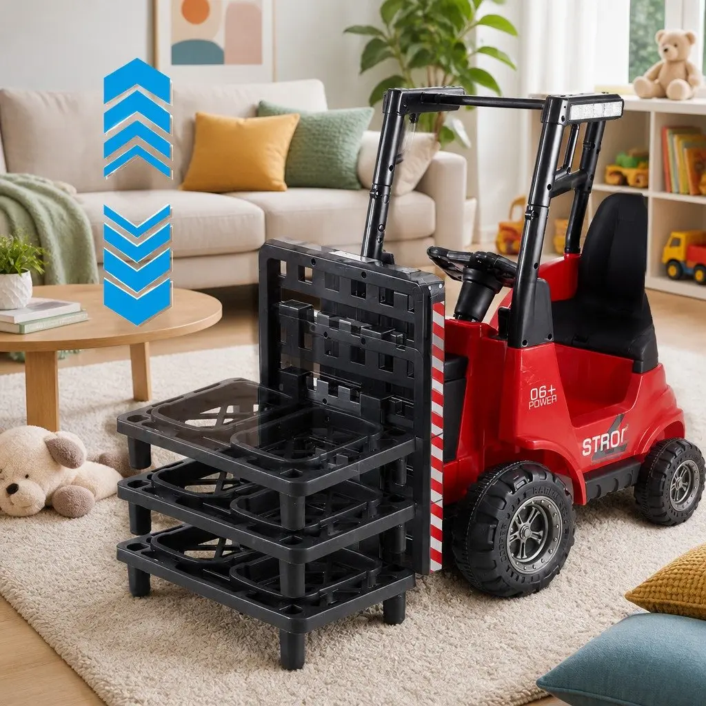 Kids Ride On Forklift Loader Toy Car 12V Remote Control Red