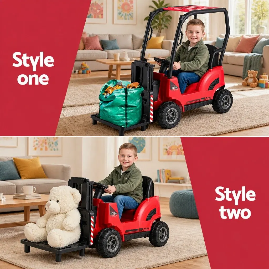 Kids Ride On Forklift Loader Toy Car 12V Remote Control Red