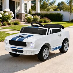 Kids Electric Ride On Car White Outdoor Toy Vehicle Music Horn Remote Control