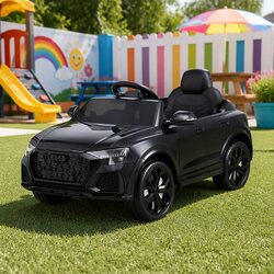 Kids Ride On Car 12V Electric Toy Black Remote Control Steering Wheel Pedal