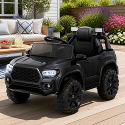 Kids Electric Ride On Car 12V Black Remote Control Toy Vehicle Tacoma Jeep