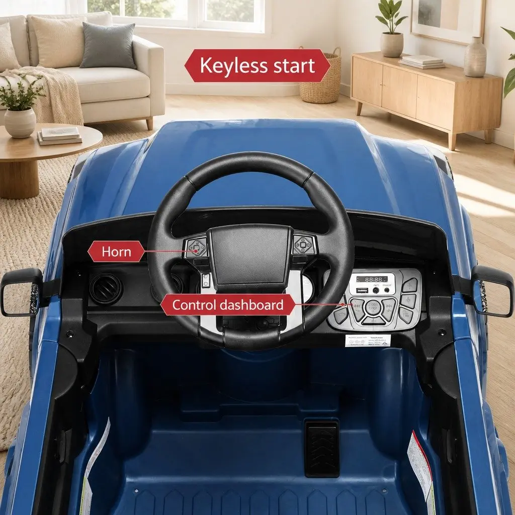 Kids Electric Ride On Car 12V Tacoma Toy with Remote Control Blue