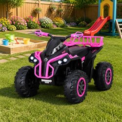 Kids Ride On ATV Quad Electric Toy 12V Pink Motor Rechargeable Battery Powered