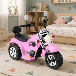 Kids Ride On Motorbike Electric Toy 6V Battery Powered Motorcycle Pink