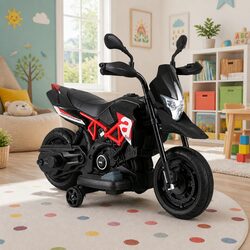 Kids Electric Ride On Motorbike Black 6V Battery Powered Toy Bike For Children