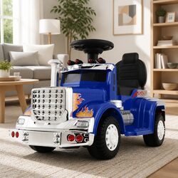 Kids Electric Ride On Truck 6V Toy Car Blue Pedal Control Toddler Vehicle