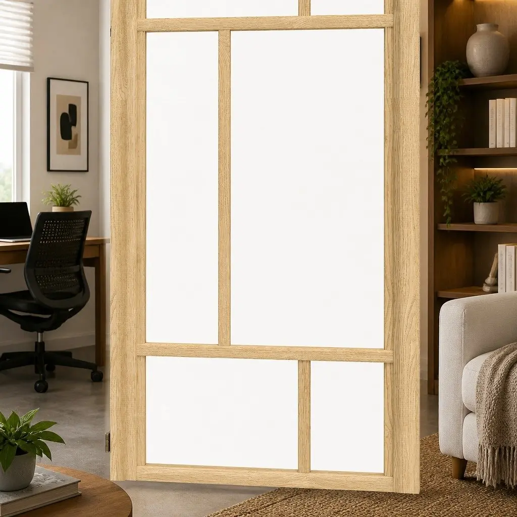 6 Panel Room Divider Freestanding Folding Screen 170cm Natural Wood Indoor Partition