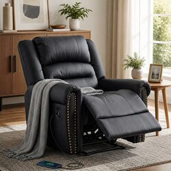 Manual Recliner Chair with USB Charge Port Adjustable Armchair Lounge 150kg