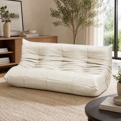 3 Seater Floor Sofa Caterpillar Lounge Microfibre Foam Living Room Couch