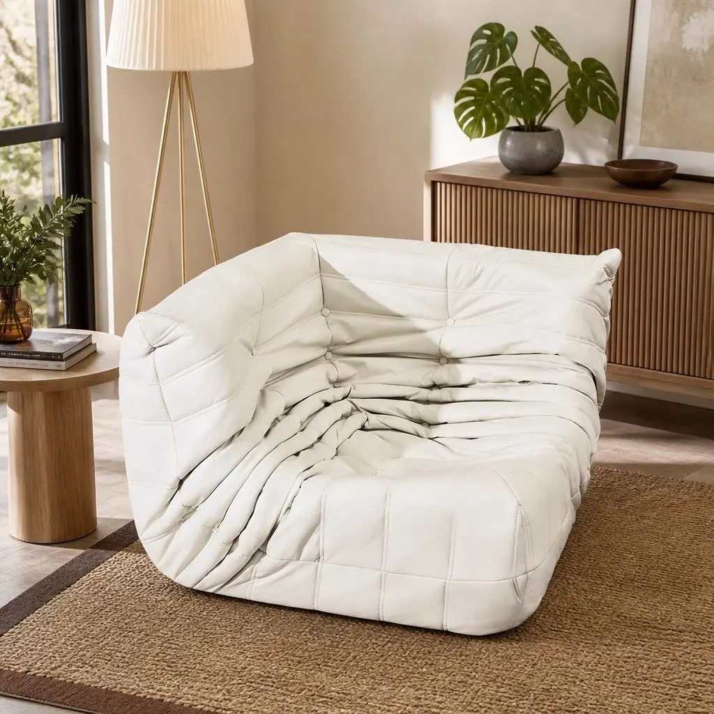 Corner Caterpillar Floor Sofa Lounge Chair Microfibre Foam Single Seat