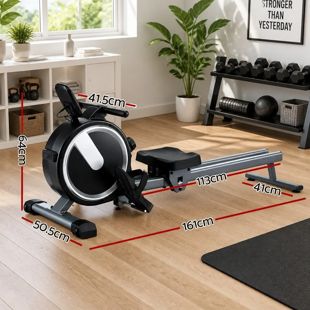 Magnetic Rowing Machine Home Gym Equipment 16 Level Resistance Foldable Cardio