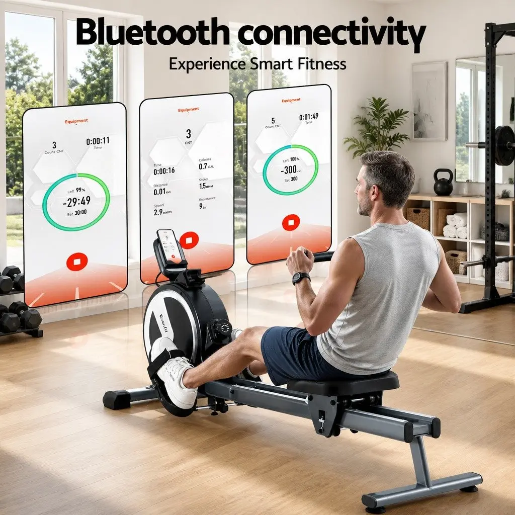 Magnetic Rowing Machine Home Gym Equipment 16 Level Resistance Foldable Cardio