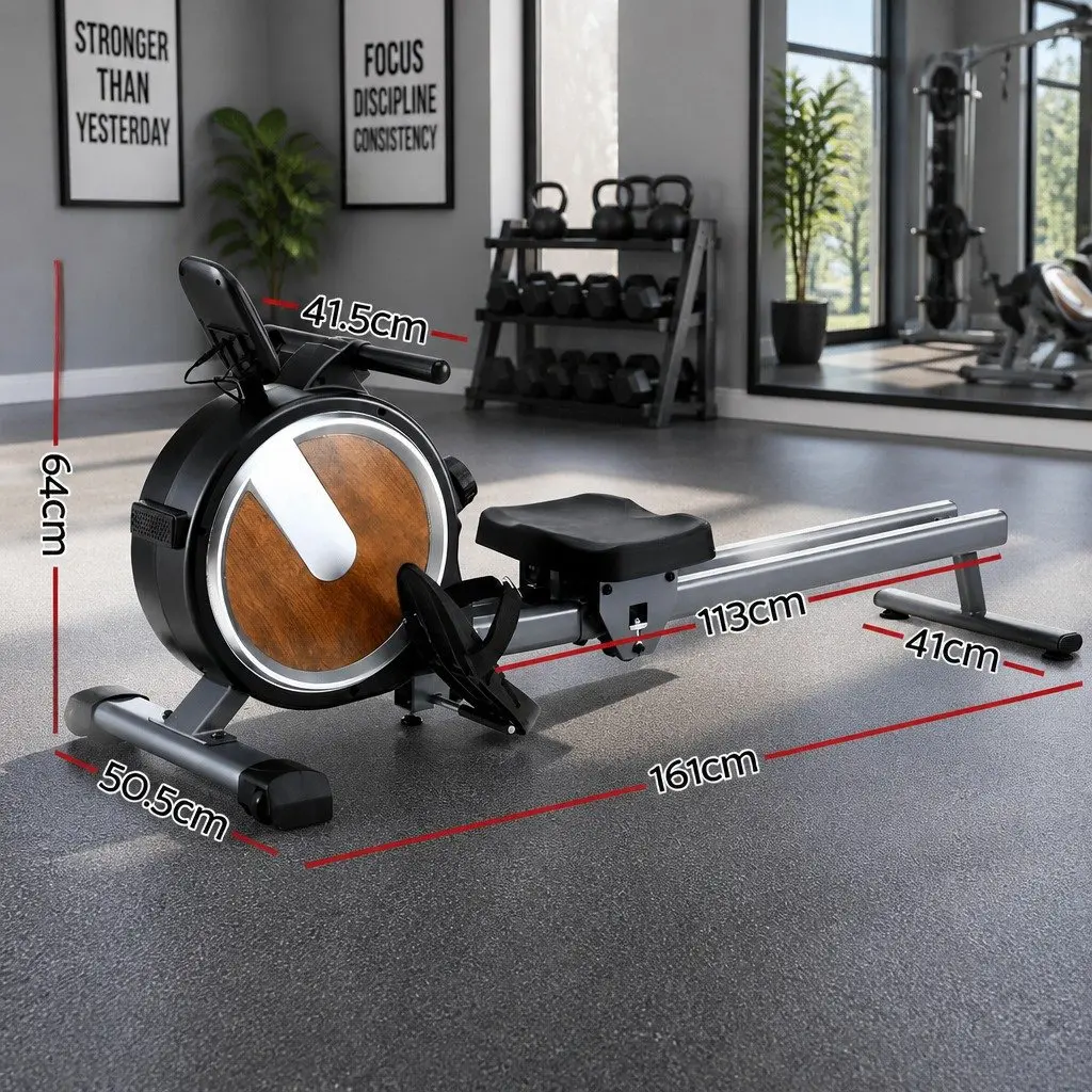 Magnetic Rowing Machine 16 Level Resistance Home Cardio Fitness Workout Foldable