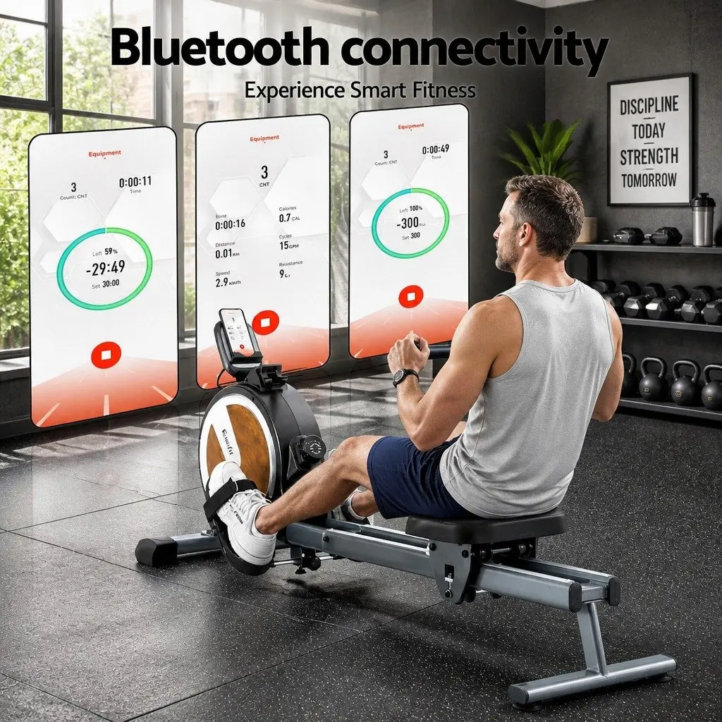 Magnetic Rowing Machine 16 Level Resistance Home Cardio Fitness Workout Foldable