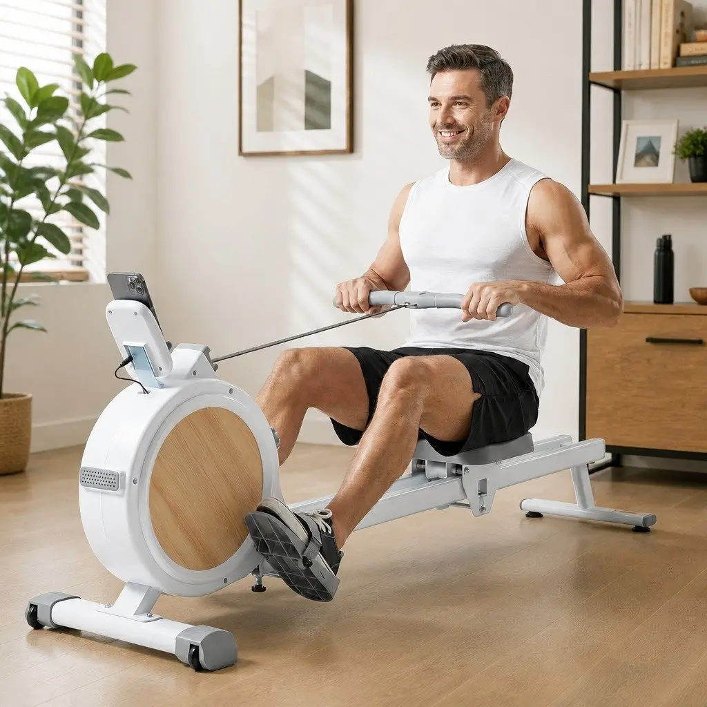 Magnetic Rowing Machine Home Gym Equipment 16 Resistance Levels Bluetooth App