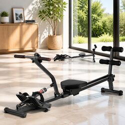 Hydraulic Rowing Machine 12 Levels Resistance Full Body Cardio Fitness Home Gym