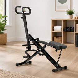 Foldable Squat Machine with 5-Position Adjustable Seat Home Gym Equipment