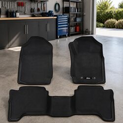 Car Floor Mats Rubber Black Dual Crew Cab Auto Interior Protection Waterproof