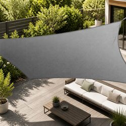 Shade Sail Cloth Rectangle Canopy 3x4m Grey UV Protection Outdoor Sunshade
