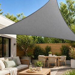 Triangle Shade Sail Cloth Canopy 5x5x7.1m Grey Commercial Grade Outdoor Sunshade