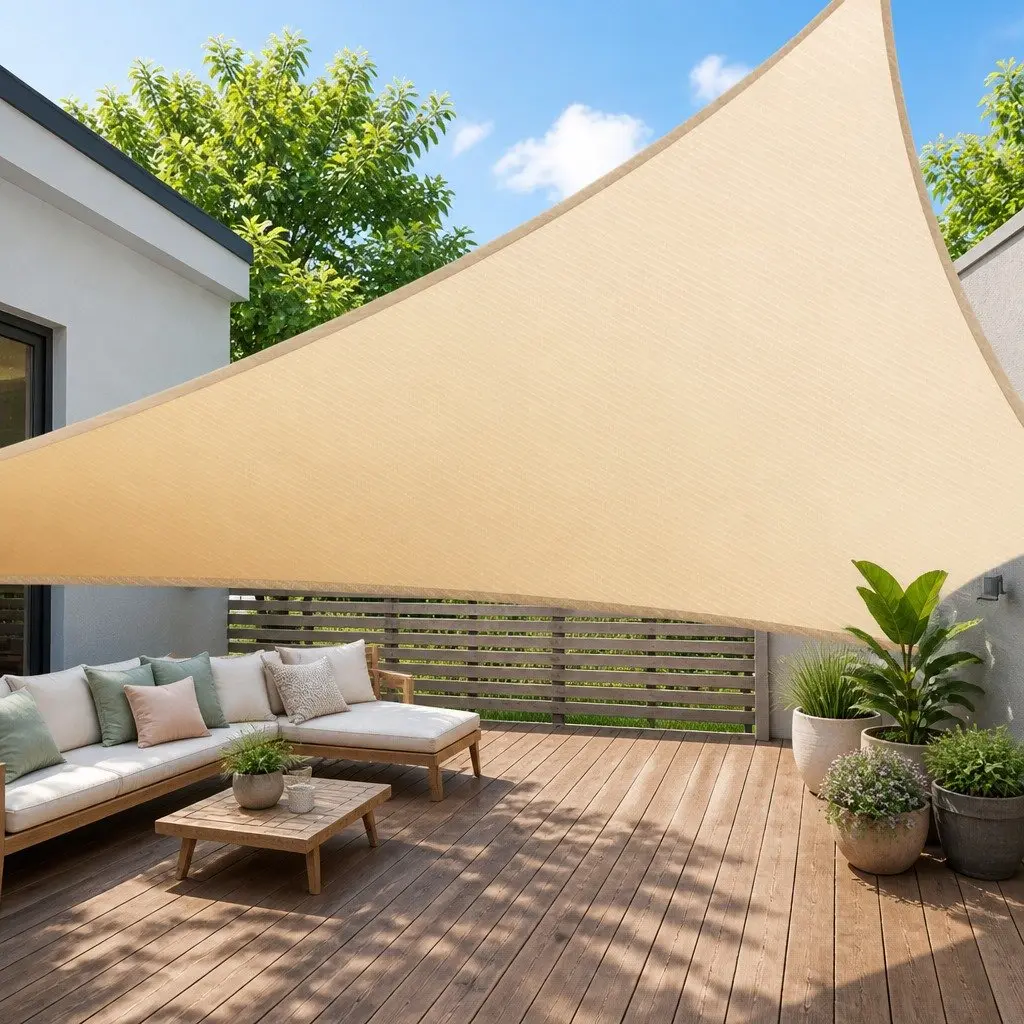 Triangle Shade Sail Sun Canopy Outdoor Garden Patio Pool Shadecloth 6.1x6.1x6.1M