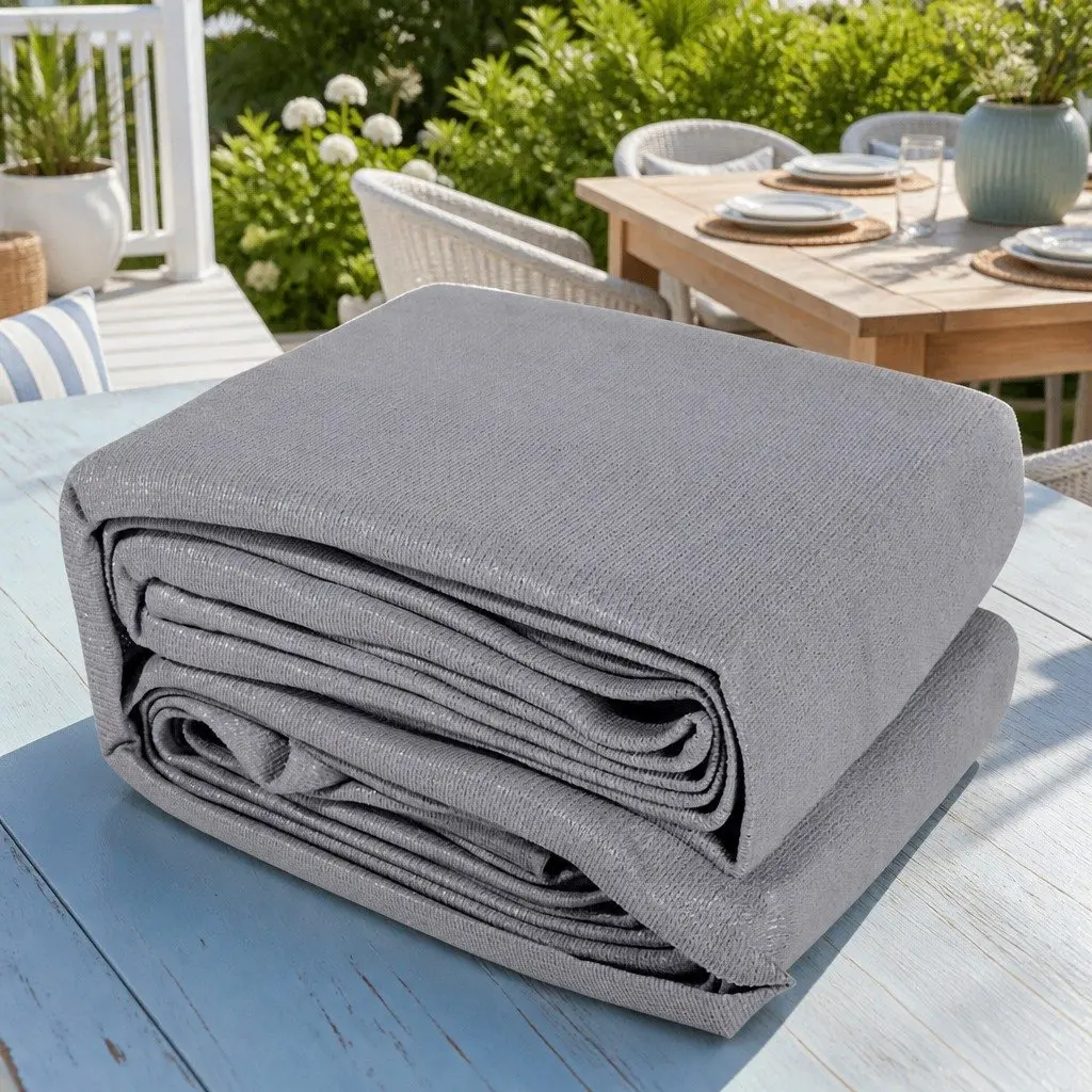 Shade Sail UV Protection 4x5m Rectangle Grey Outdoor Patio Pool Garden Sunshade