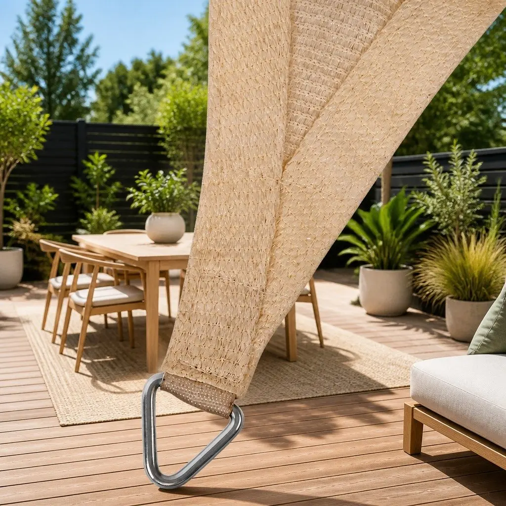 Shade Sail Commercial Grade UV Protection 6x6m Rectangle Sand Beige