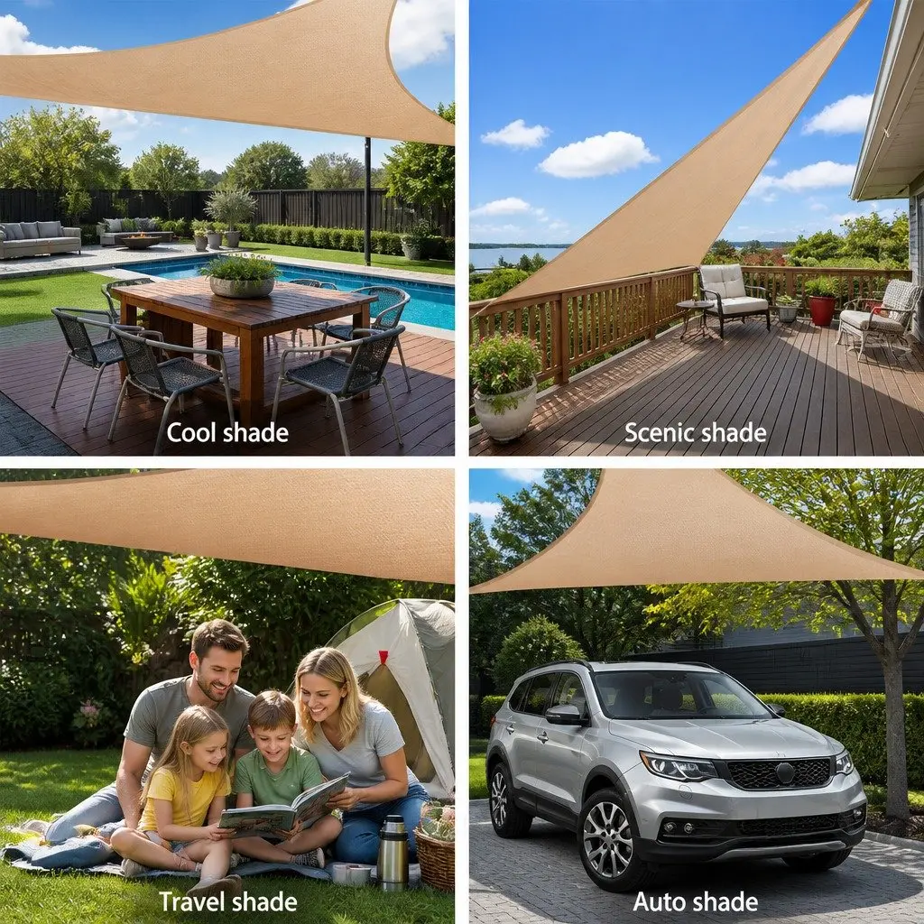 Shade Sail Waterproof UV Protection 5x5x5m Sand Beige