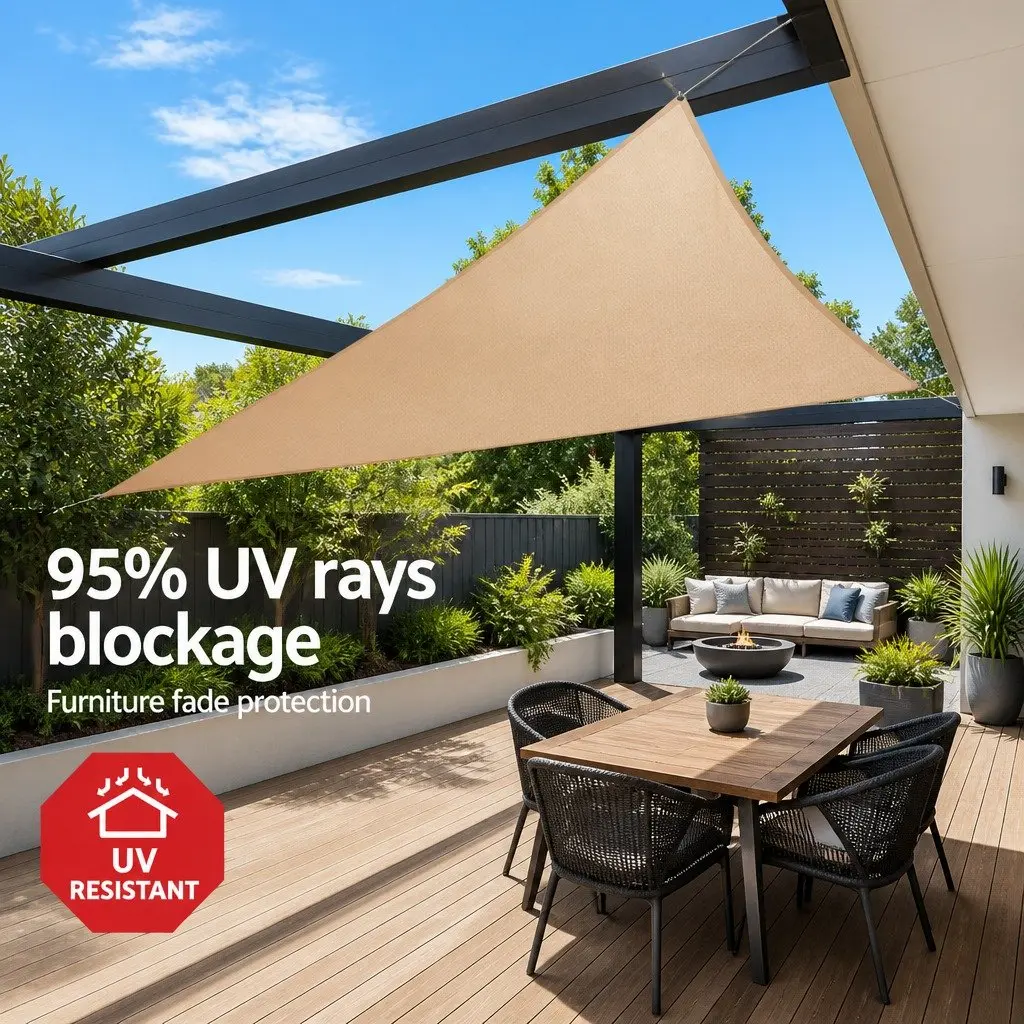 Shade Sail Waterproof UV Protection 5x5x5m Sand Beige