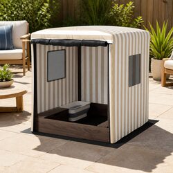 Kids Wooden Sandbox with Canopy 120cm Water Basin Roll-Up Mesh Window Outdoor