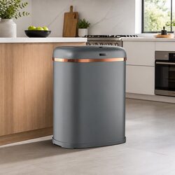 Motion Sensor Automatic Bin 38L Rubbish Trash Can Hands-Free Grey Kitchen Home