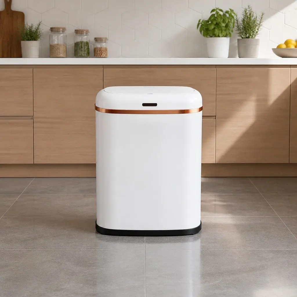 Motion Sensor Automatic Bin 38L Hands-Free Kitchen Rubbish Trash Can White