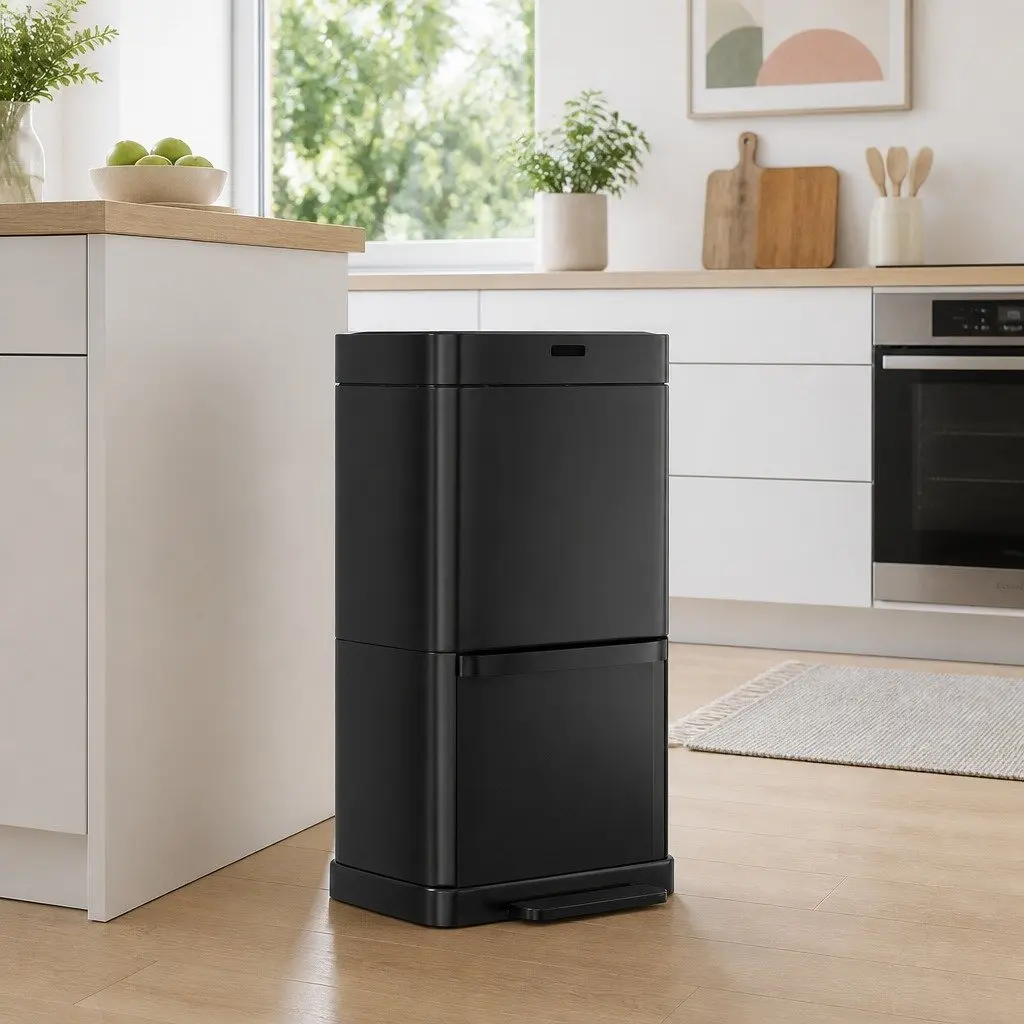 Automatic Motion Sensor Recycling Bin Pedal Hands-Free Kitchen Waste Trash 70L