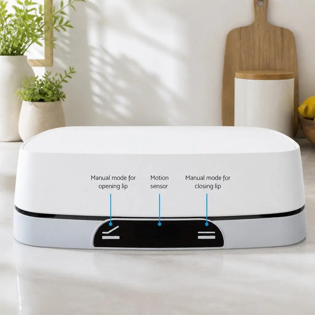 9L Motion Sensor Automatic Rubbish Bin Hands-Free Kitchen Waste Trash White