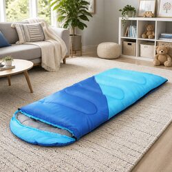 Kids Sleeping Bag 172cm Single Thermal Camping Hiking Blue Lightweight Portable