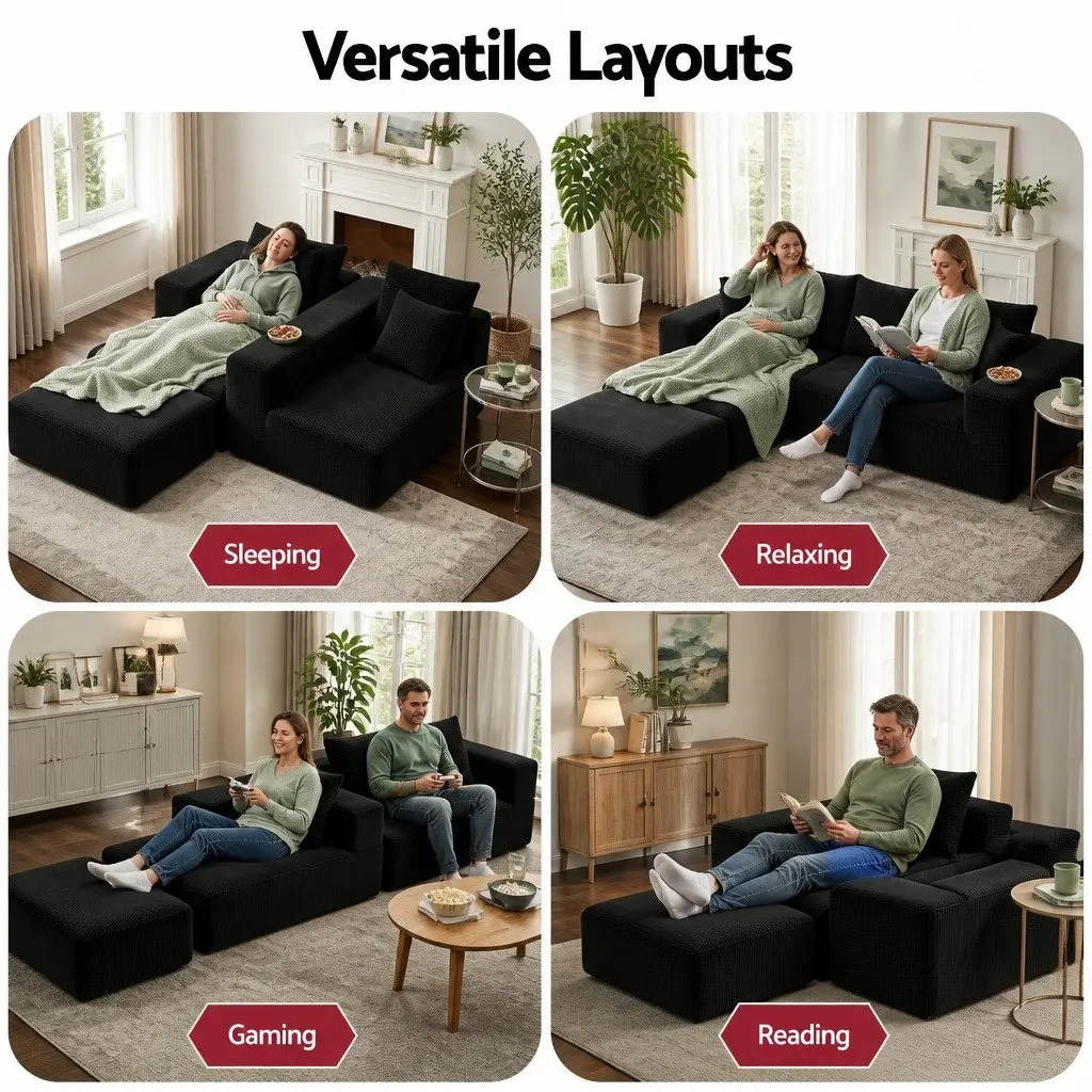 Modular Sofa Bed with Ottoman Sectional Lounge Couch Living Room Furniture