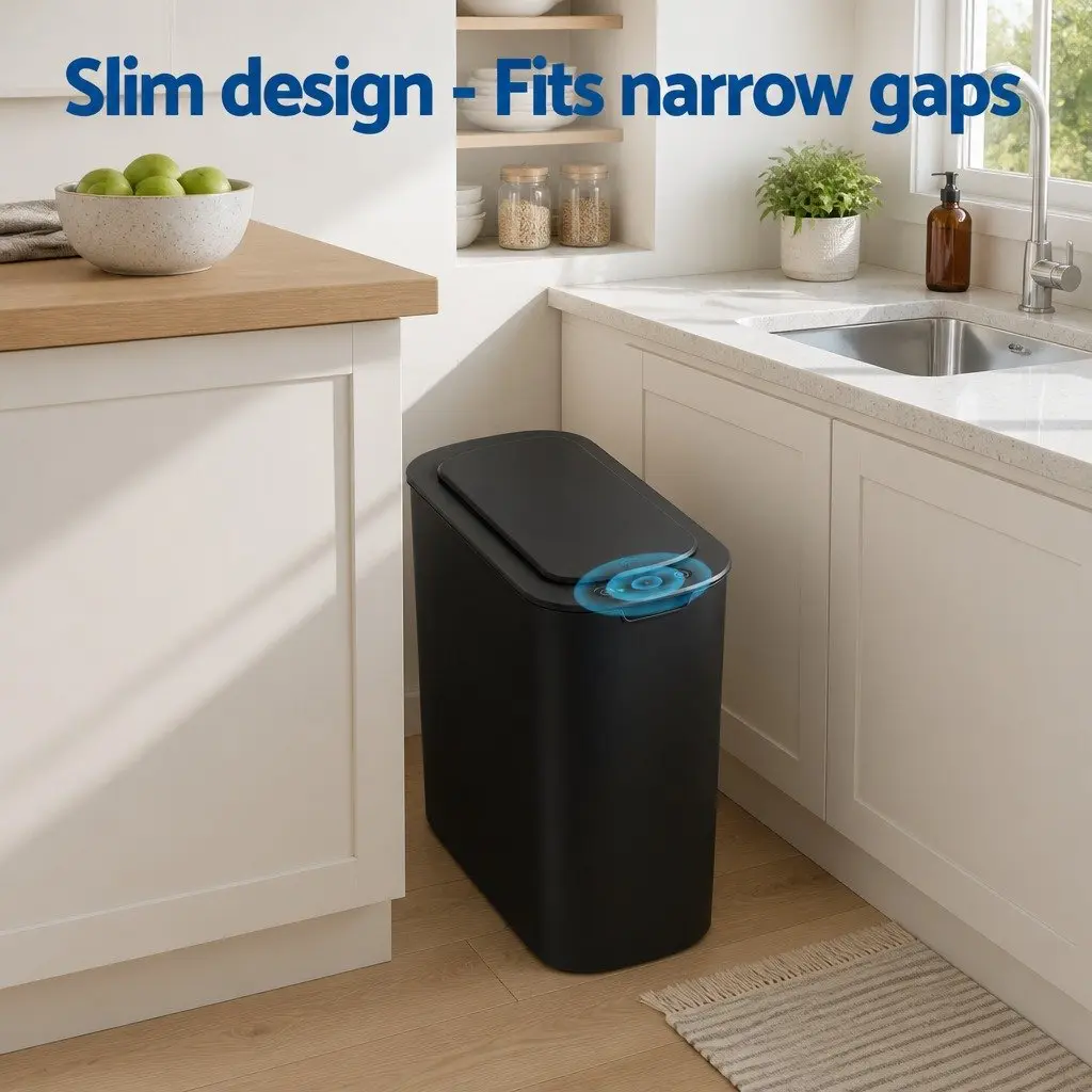 Automatic Motion Sensor Trash Bin 11L Black Kitchen Rubbish Can Touchless