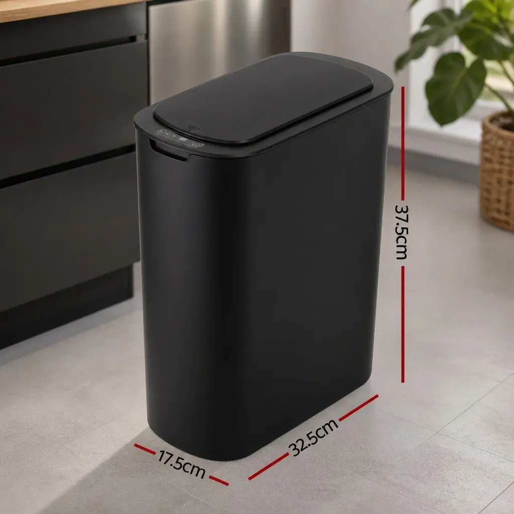 Automatic Trash Bin Touchless Motion Sensor 21L Slim Black
