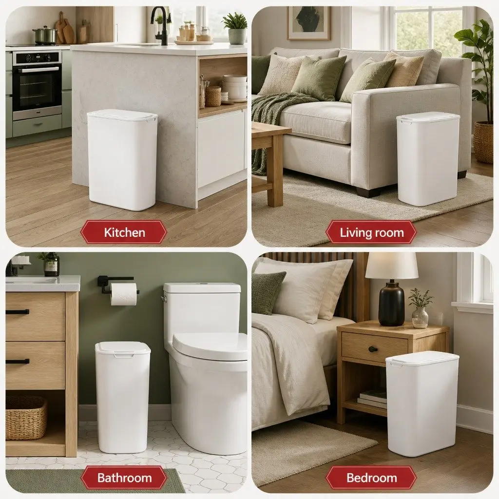 Automatic Motion Sensor Trash Bin Touchless 21L Slim White