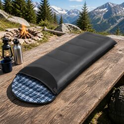 Single Sleeping Bag Thermal Camping Hiking 0°C Grey Compact Lightweight Portable