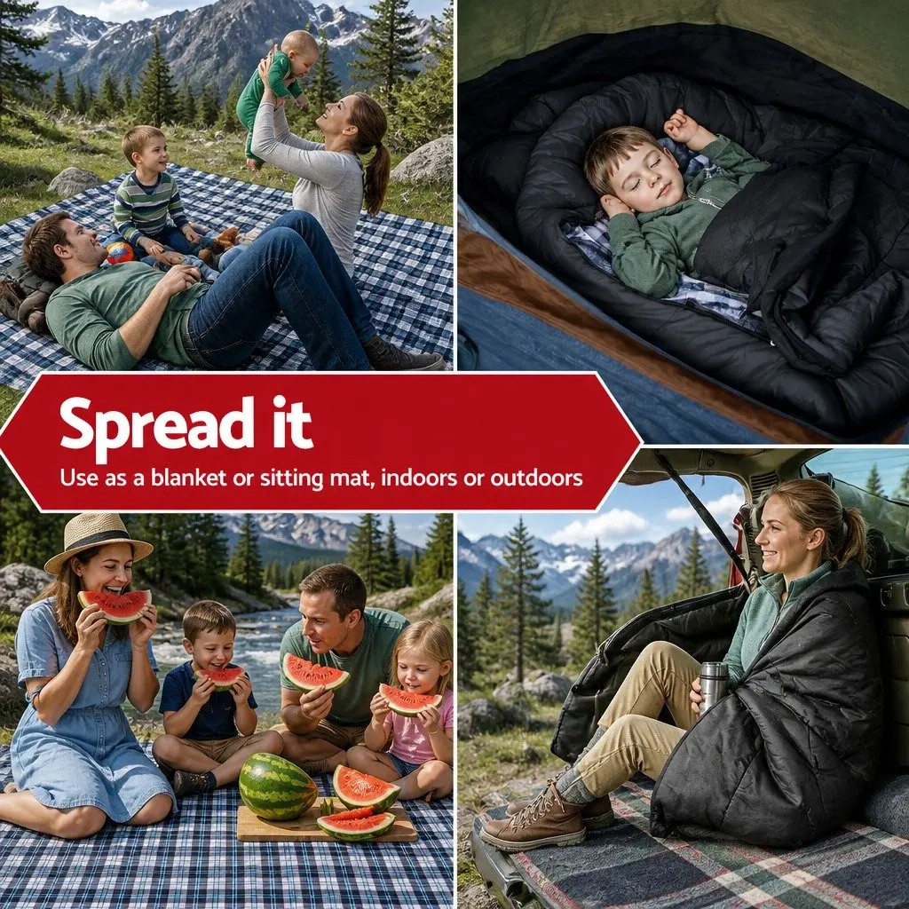 Single Sleeping Bag Thermal Camping Hiking 0°C Grey Compact Lightweight Portable