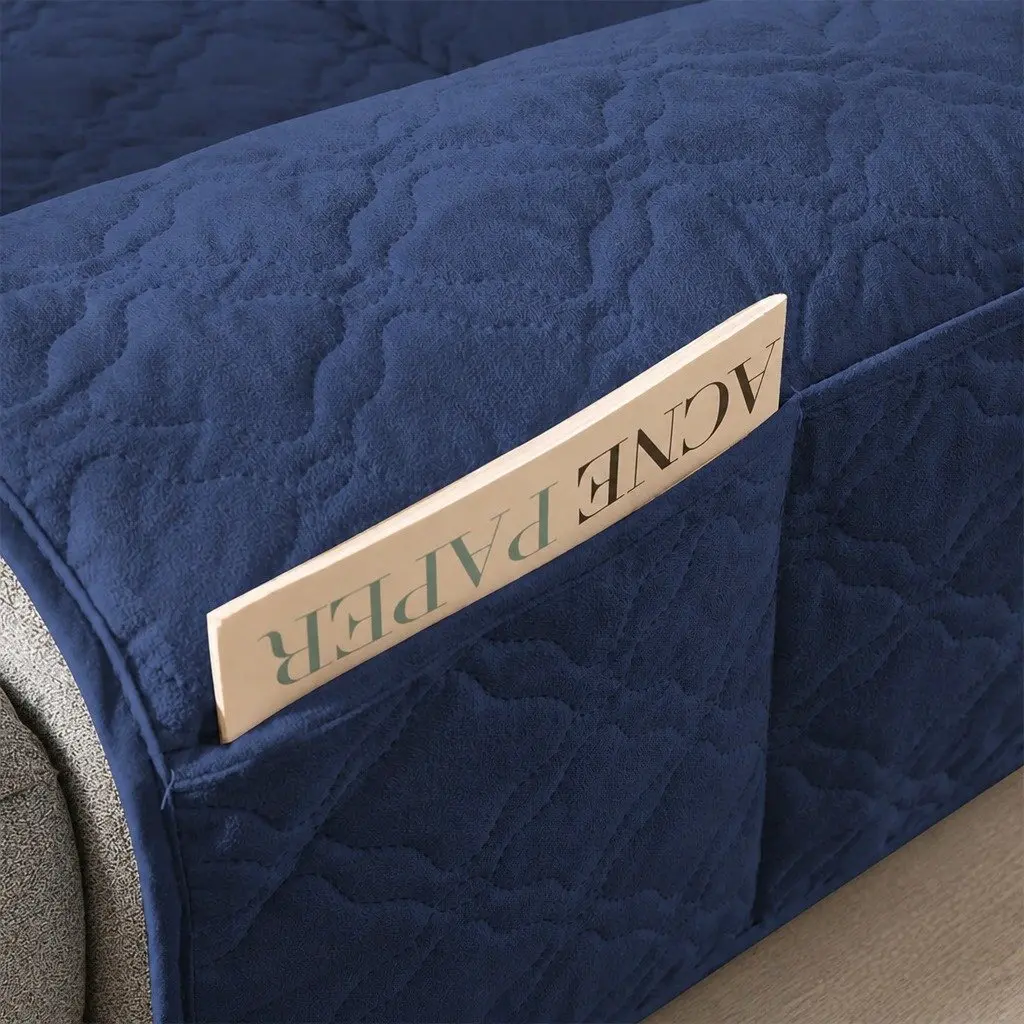 Recliner Sofa Slipcover Protector Medium Machine Washable Non-Slip Waterproof Beige Black Grey Navy