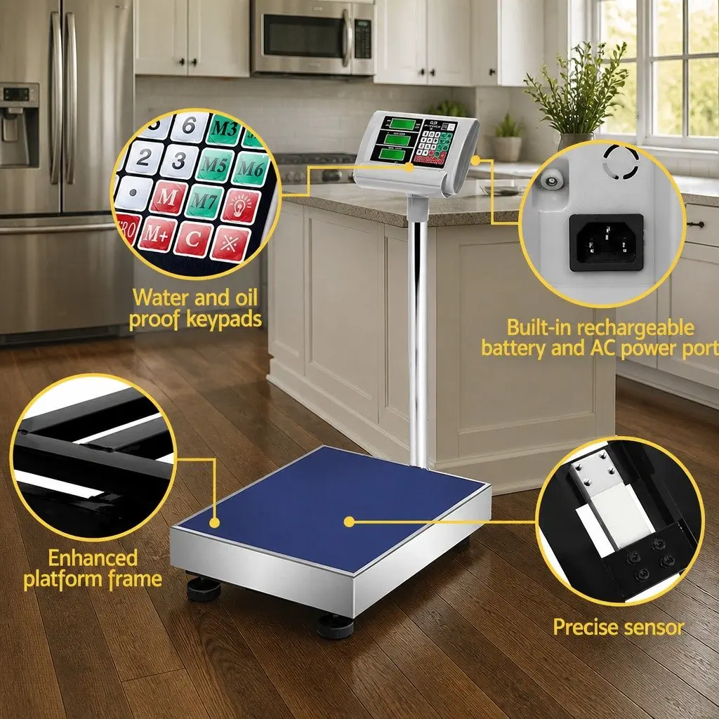 Digital Platform Scale 150KG Stainless Steel Kitchen Electronic Counting LCD