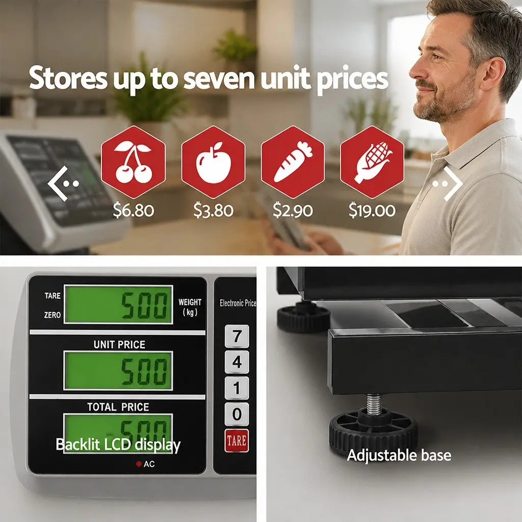 Digital Platform Scale 150KG Stainless Steel Kitchen Electronic Counting LCD