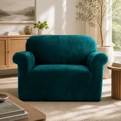 1 Seater Sofa Cover Velvet Stretch Couch Slipcover Protection Machine Washable