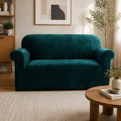Sofa Cover Couch Covers 2 Seater Velvet Green Stretch Elastic Anti-Slip Washable