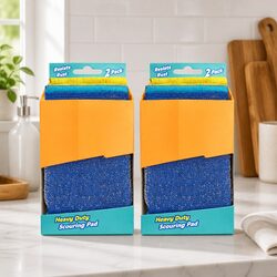 Steel Scour Scouring Pads Heavy Duty Cleaning FlexTexture Foam 4 Pack