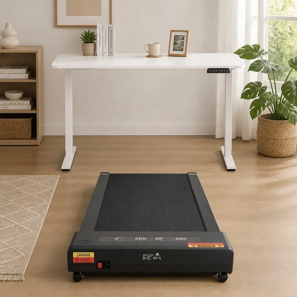 Electric Standing Desk Treadmill Combo Motorised Height Adjustable 140cm White or Black